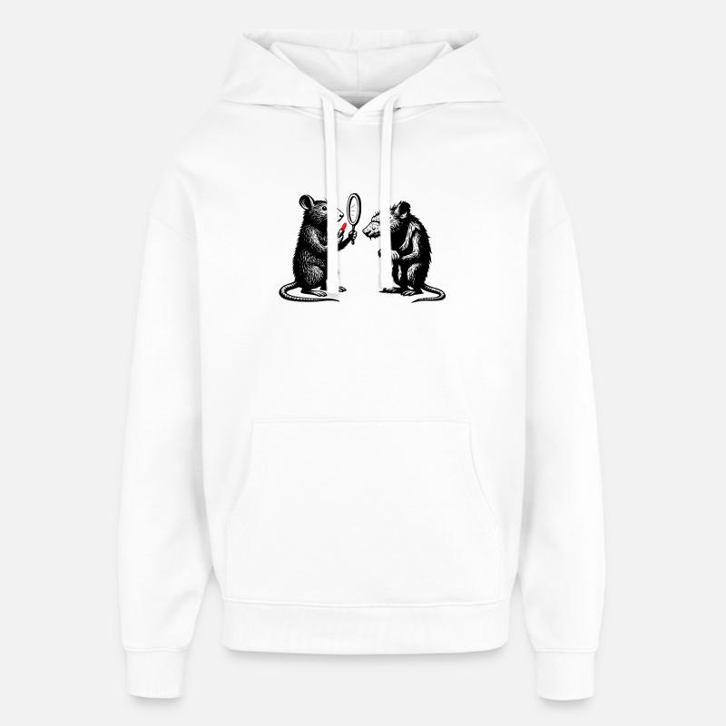 Rat Noir Miroir Duel - Sweat à capuche unisexe Stanley/Stella Oversized - blanc