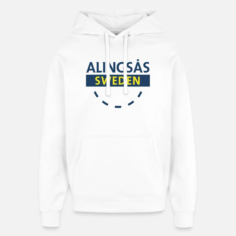 Alingsås Suède Panneau - Sweat à capuche unisexe Stanley/Stella Oversized - blanc