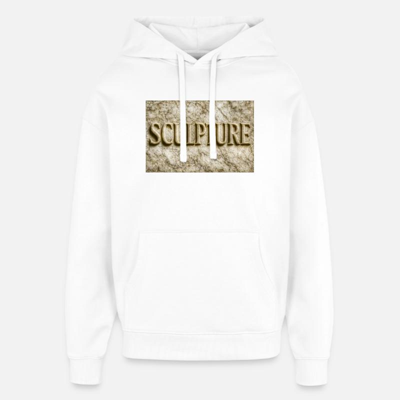 Lettres sculptées en pierre - Sweat à capuche unisexe Stanley/Stella Oversized - blanc