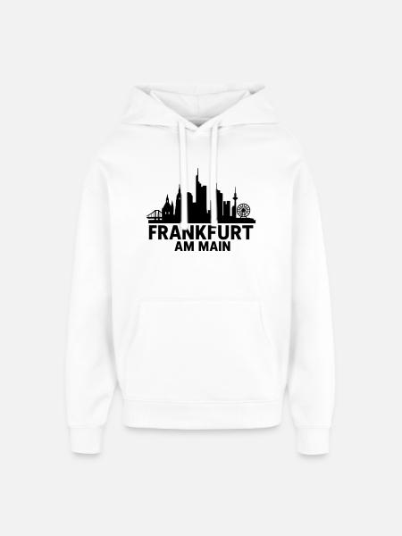 Francfort-sur-le-Main Silhouette - Sweat à capuche unisexe Stanley/Stella Oversized - blanc