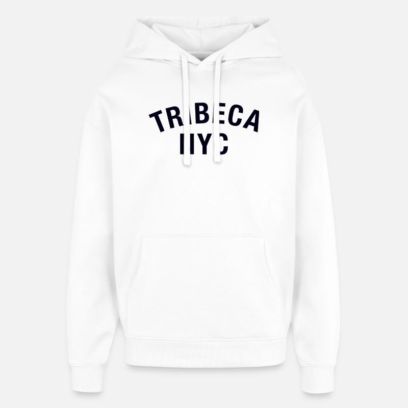 Tribeca, New York - Sweat à capuche unisexe Stanley/Stella Oversized - blanc