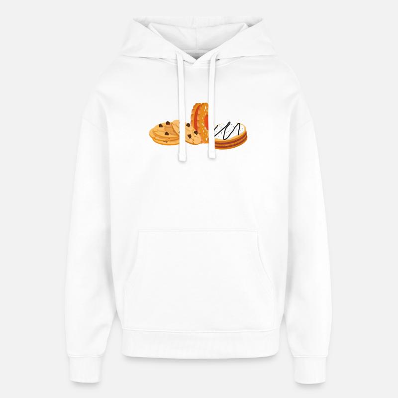 de nombreux cookies | Tas de biscuits - Sweat à capuche unisexe Stanley/Stella Oversized - blanc