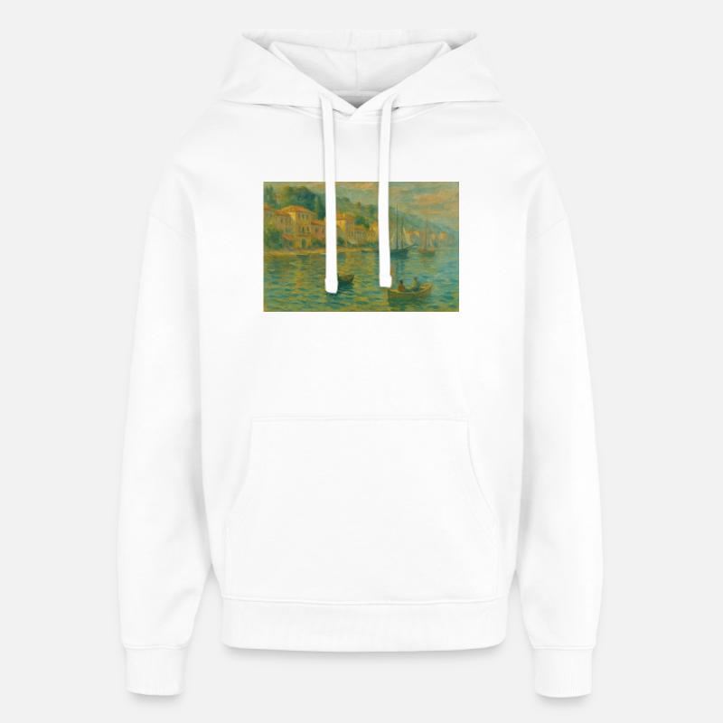 Hafenimpression Abendlicht - Oversized Unisex Hoodie von Stanley/Stella - Weiß
