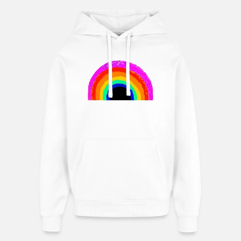 Arche arc-en-ciel éclatante - Sweat à capuche unisexe Stanley/Stella Oversized - blanc