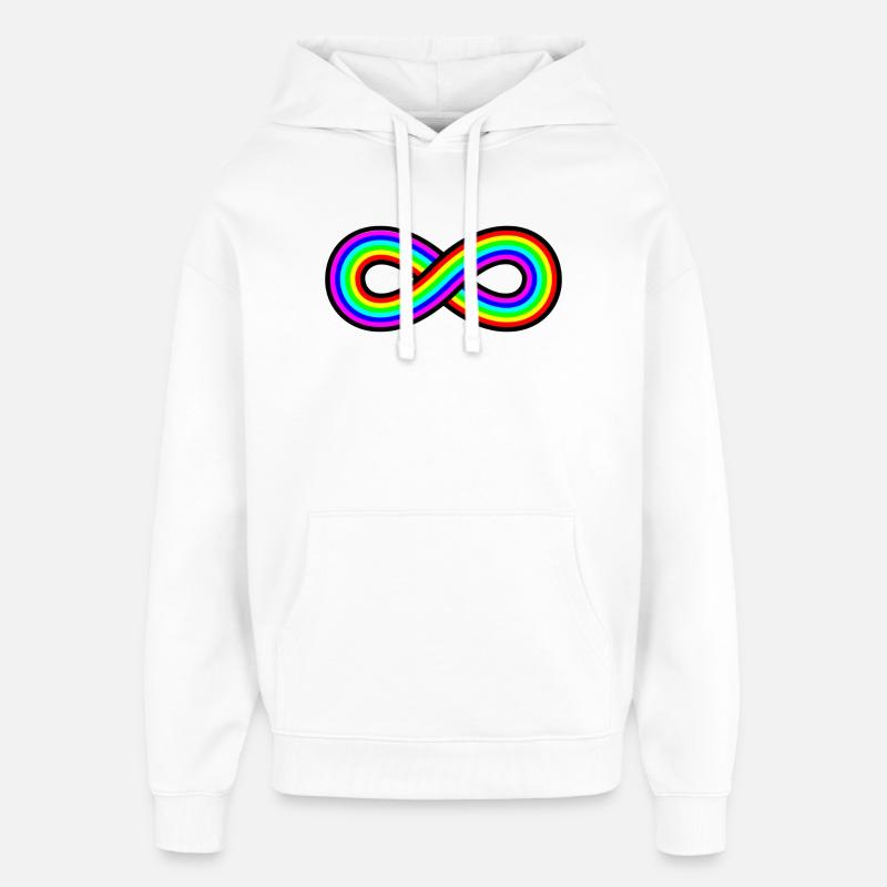 Autisme Arc-en-ciel Infini - Sweat à capuche unisexe Stanley/Stella Oversized - blanc