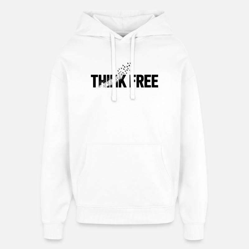 Pensez Libre - Sweat à capuche unisexe Stanley/Stella Oversized - blanc