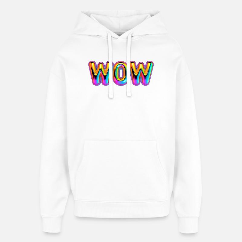 3D WOW Ballon Arc-en-ciel - Sweat à capuche unisexe Stanley/Stella Oversized - blanc