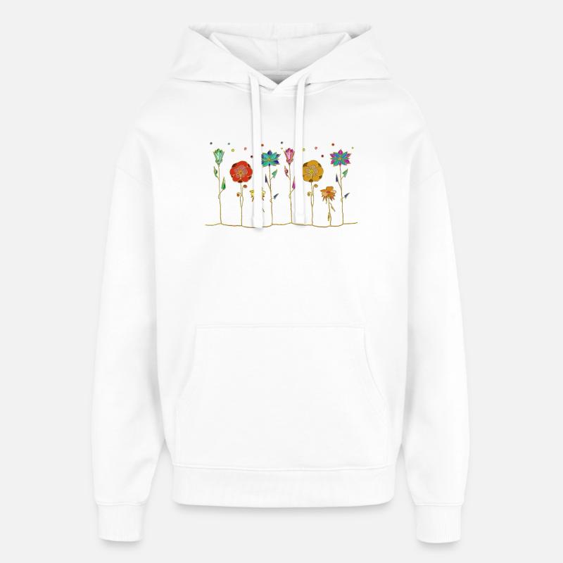 Fleur - Sweat à capuche unisexe Stanley/Stella Oversized - blanc