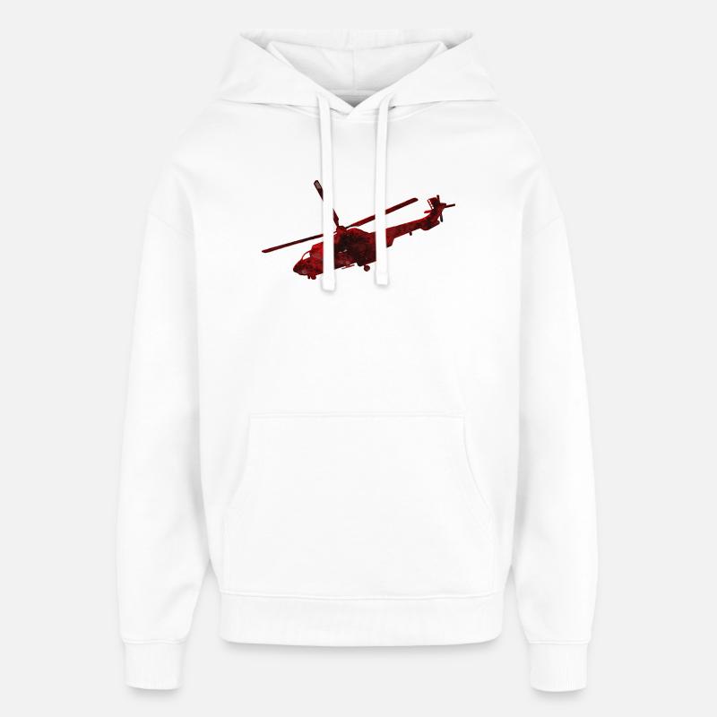 Hélicoptère Heli - Sweat à capuche unisexe Stanley/Stella Oversized - blanc