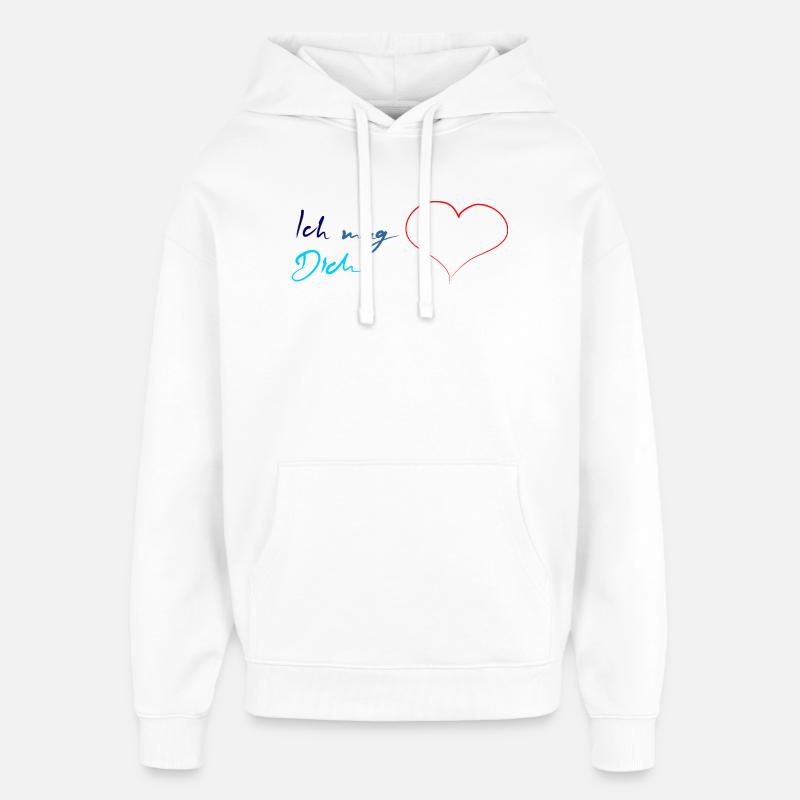 Si vous voulez dire « je t’aime » - Sweat à capuche unisexe Stanley/Stella Oversized - blanc