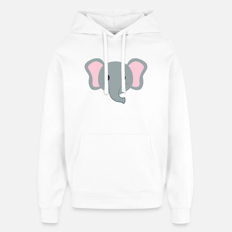 Dessin animé d’éléphant - Sweat à capuche unisexe Stanley/Stella Oversized - blanc