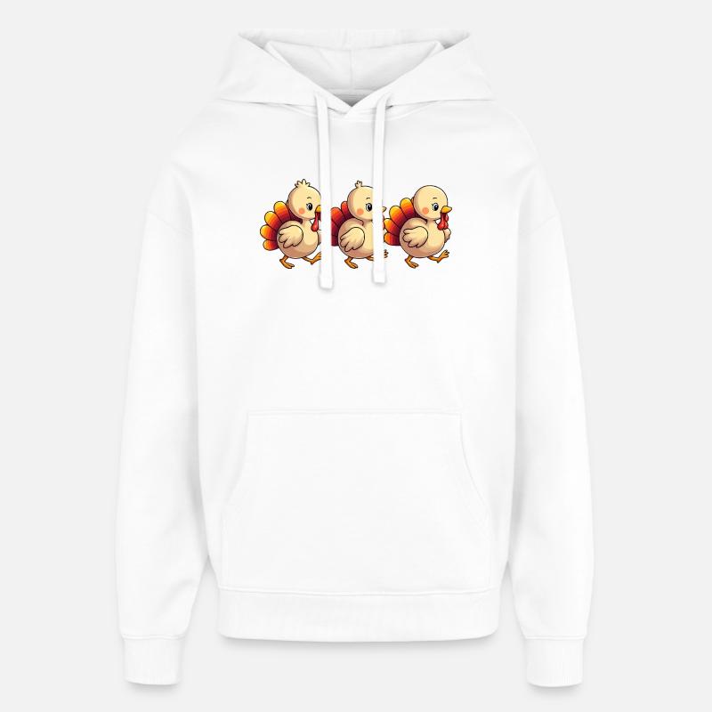 Bébé dinde de Thanksgiving - Sweat à capuche unisexe Stanley/Stella Oversized - blanc