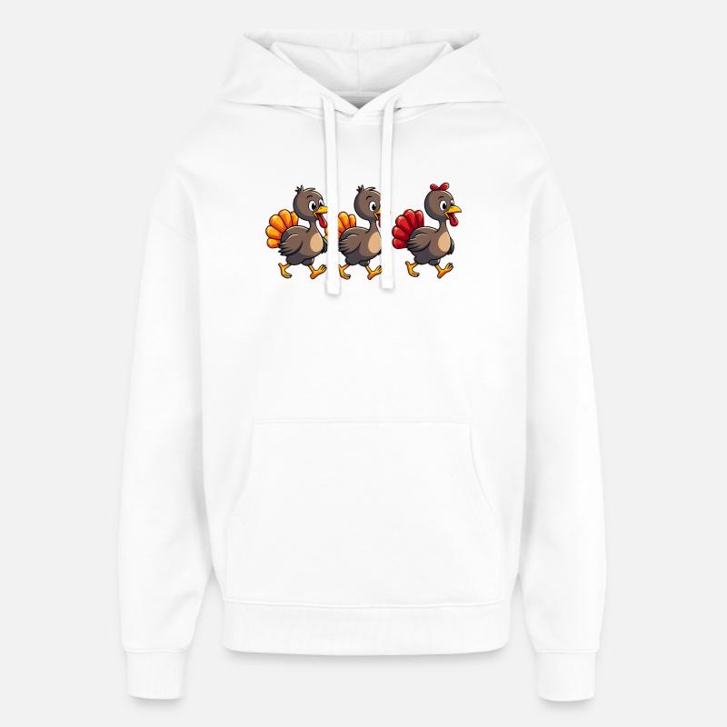 Bébé dinde de Thanksgiving - Sweat à capuche unisexe Stanley/Stella Oversized - blanc