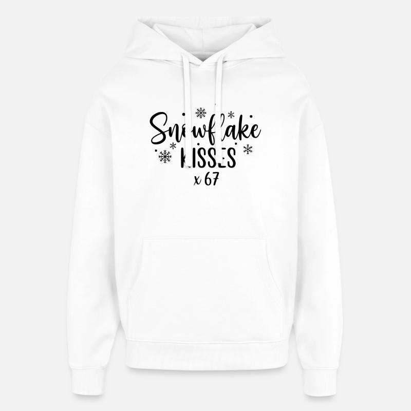 Bisous flocon de neige x67 - Sweat à capuche unisexe Stanley/Stella Oversized - blanc