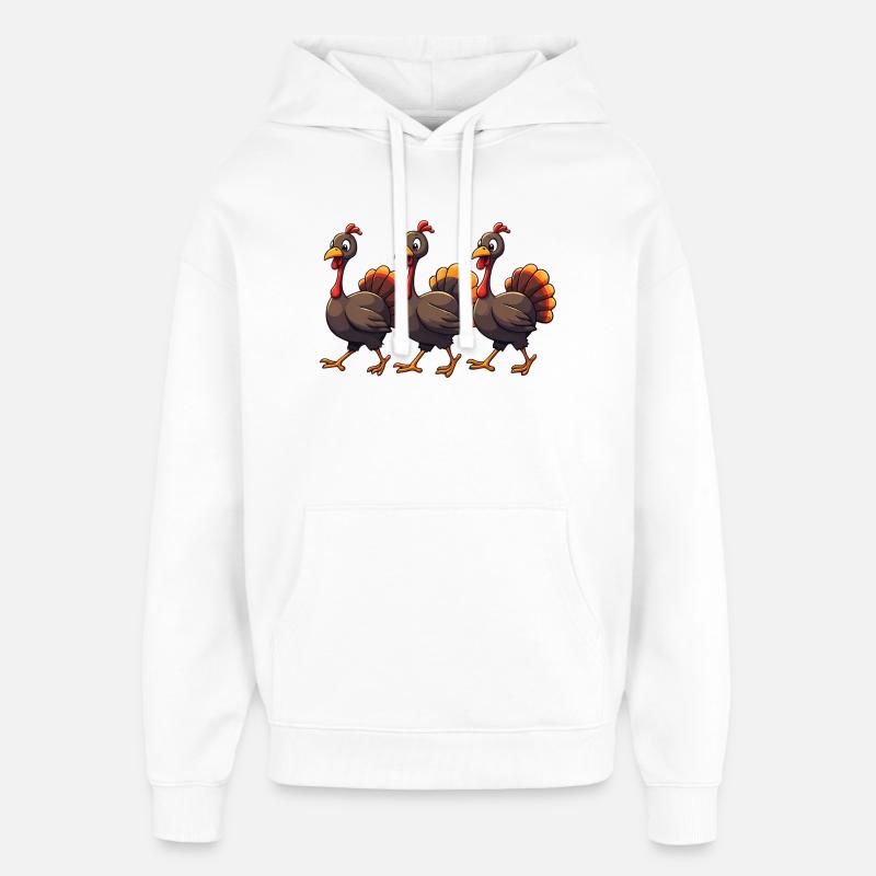 Bébé dinde de Thanksgiving - Sweat à capuche unisexe Stanley/Stella Oversized - blanc