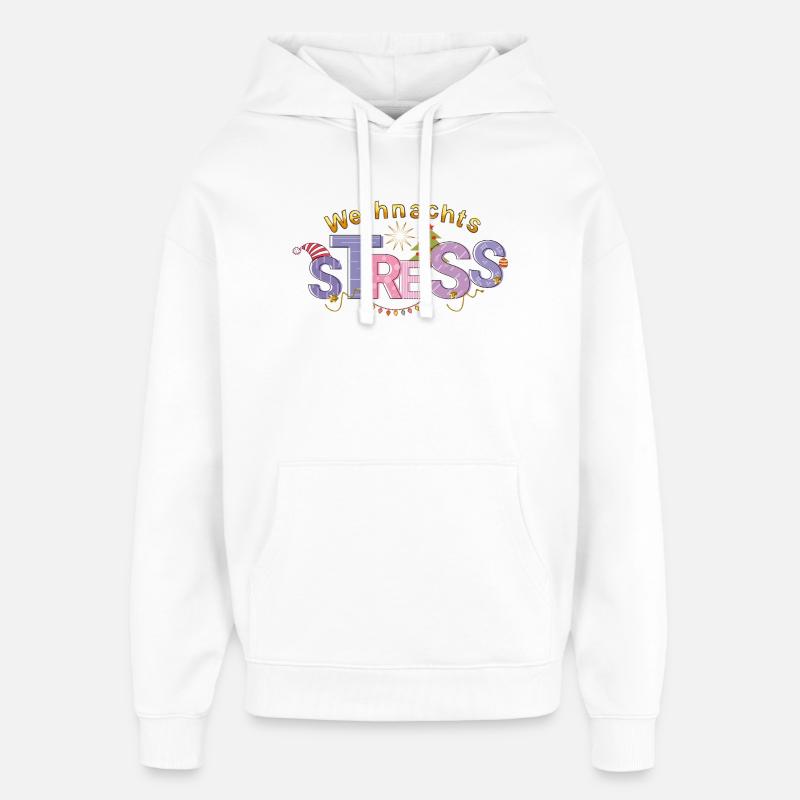 Le stress de Noël - Sweat à capuche unisexe Stanley/Stella Oversized - blanc