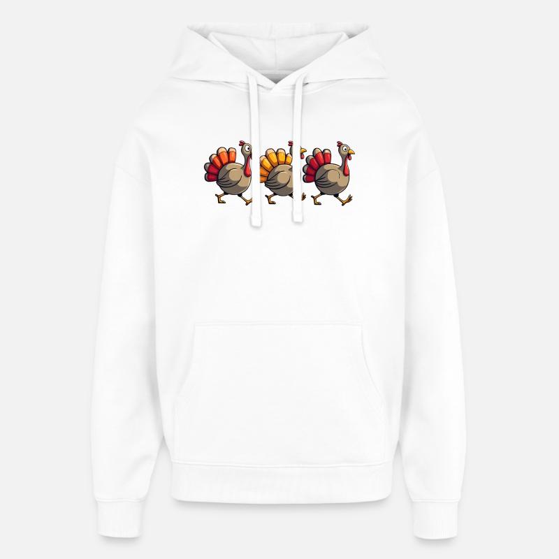 Bébé dinde de Thanksgiving - Sweat à capuche unisexe Stanley/Stella Oversized - blanc