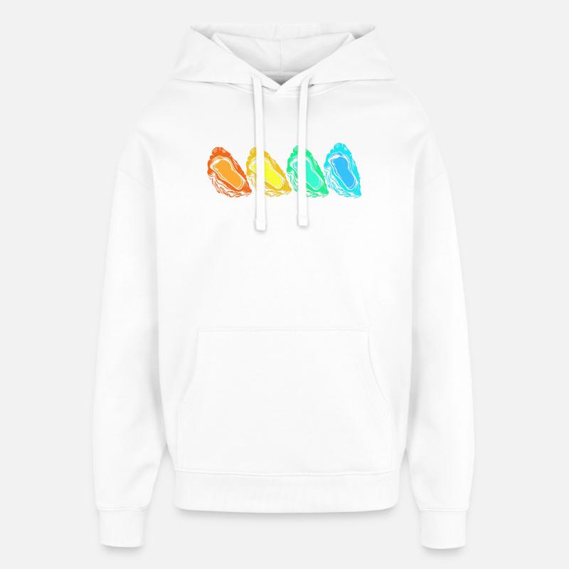 Huîtres - Sweat à capuche unisexe Stanley/Stella Oversized - blanc