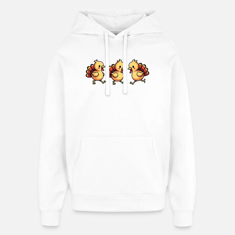 Bébé dinde de Thanksgiving - Sweat à capuche unisexe Stanley/Stella Oversized - blanc