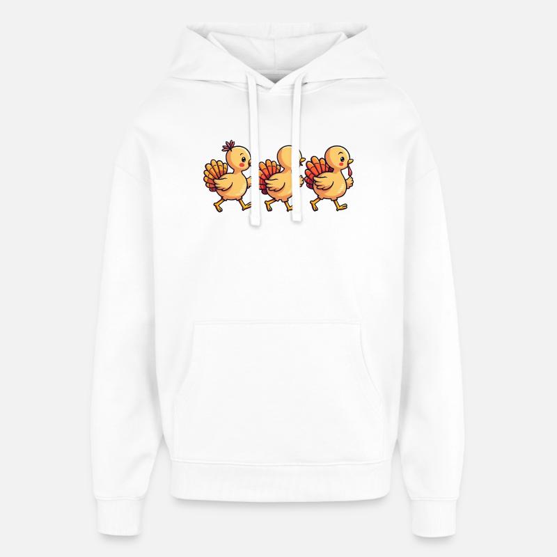 Bébé dinde de Thanksgiving - Sweat à capuche unisexe Stanley/Stella Oversized - blanc