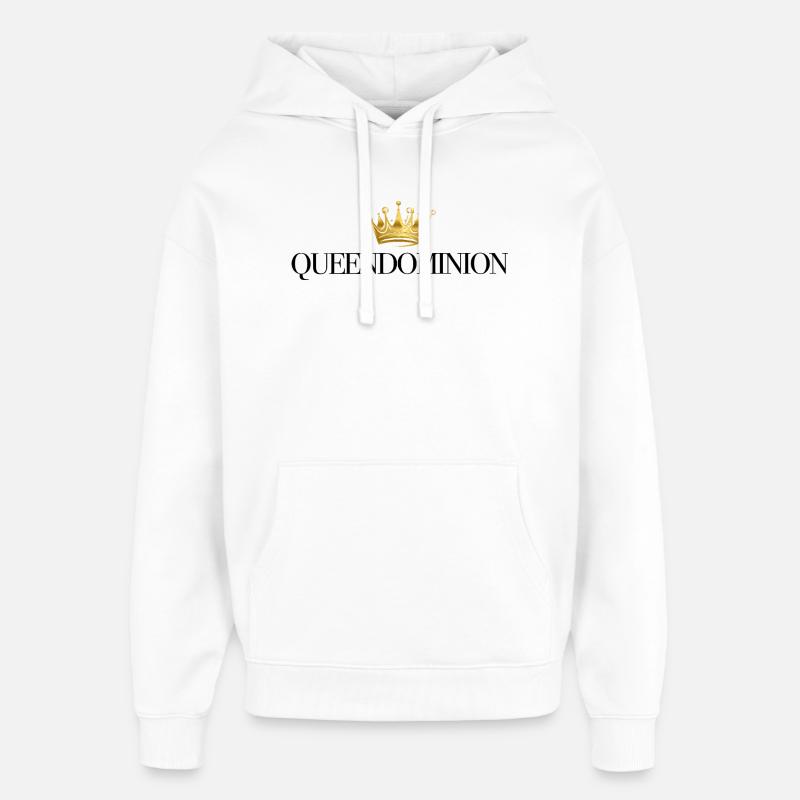 Couronne dorée sur fond noir - Sweat à capuche unisexe Stanley/Stella Oversized - blanc