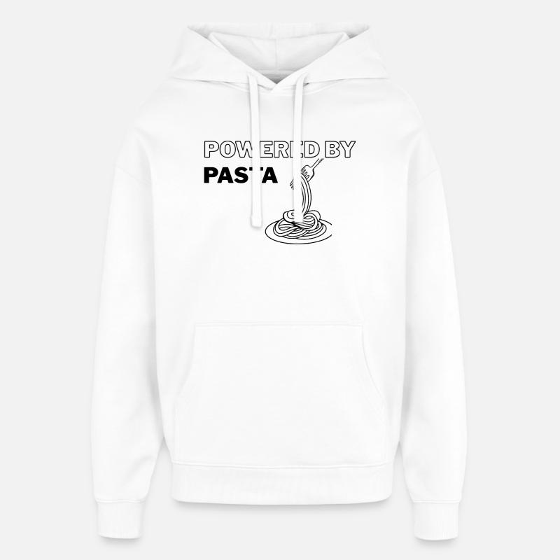Propulsé par Pasta - Sweat à capuche unisexe Stanley/Stella Oversized - blanc