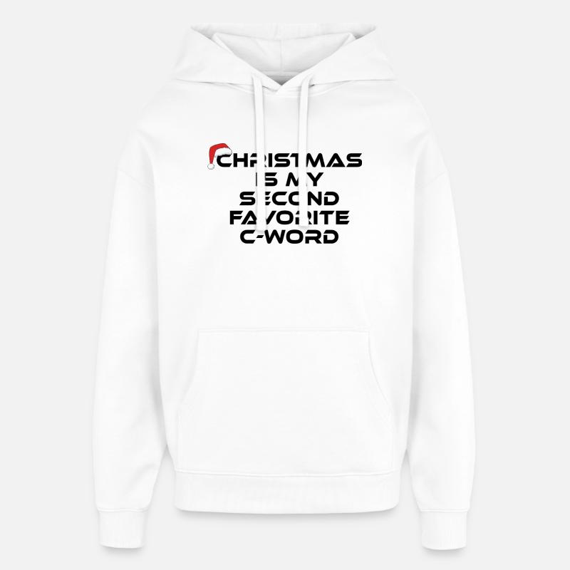 Noël est mon deuxième mot préféré - Sweat à capuche unisexe Stanley/Stella Oversized - blanc