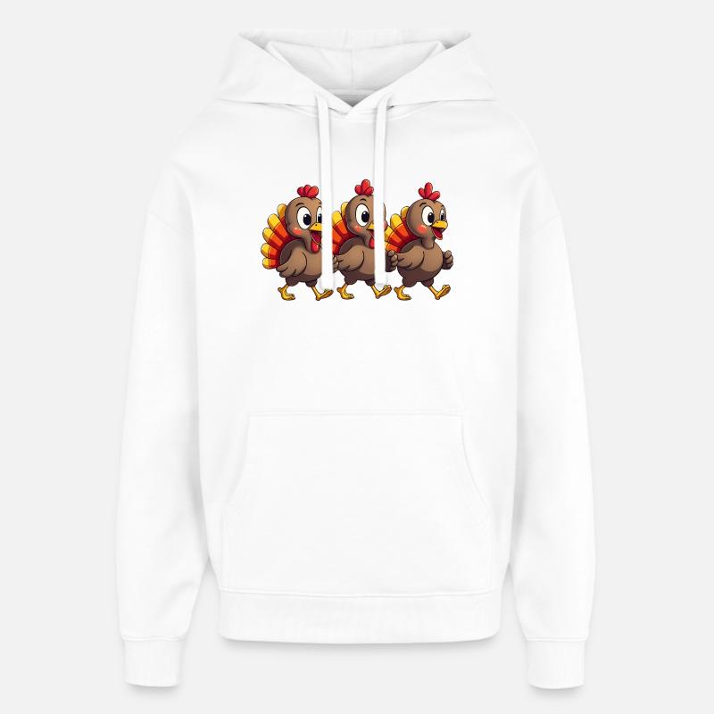 Bébé dinde de Thanksgiving - Sweat à capuche unisexe Stanley/Stella Oversized - blanc