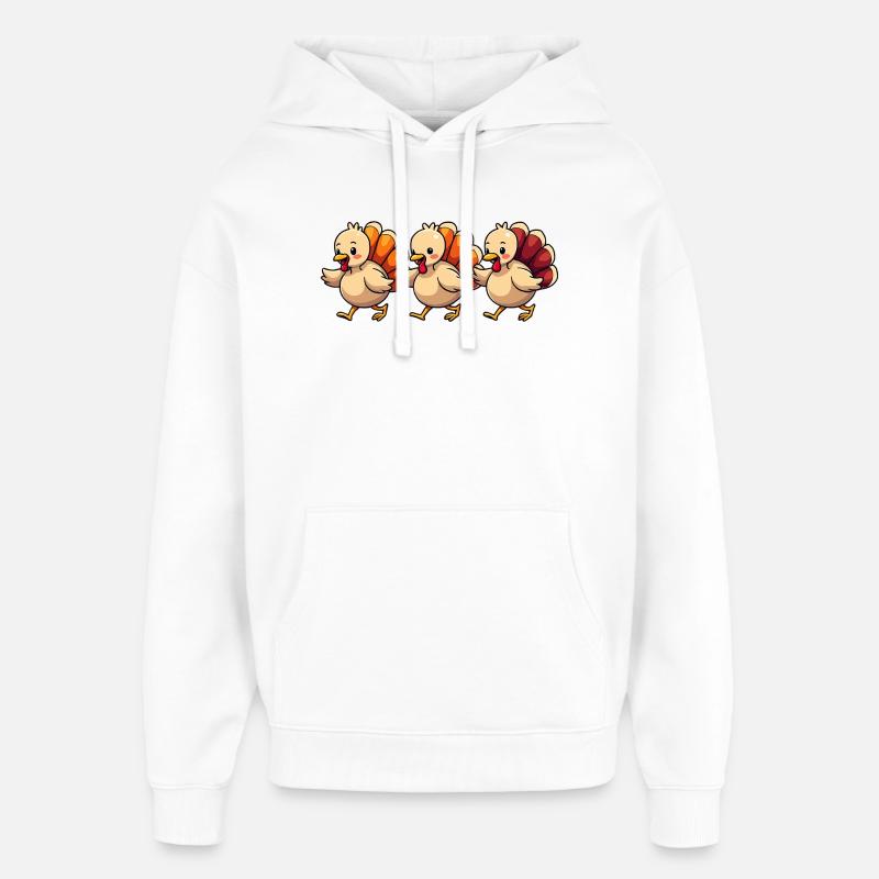 Bébé dinde de Thanksgiving - Sweat à capuche unisexe Stanley/Stella Oversized - blanc