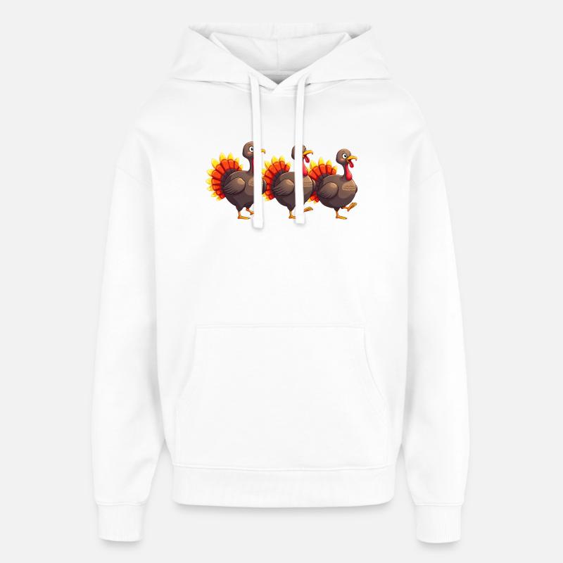 Bébé dinde de Thanksgiving - Sweat à capuche unisexe Stanley/Stella Oversized - blanc