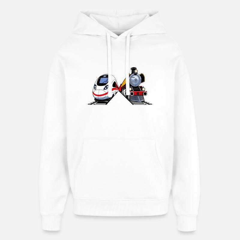 ENGRENAGES DE TÊTE - Sweat à capuche unisexe Stanley/Stella Oversized - blanc