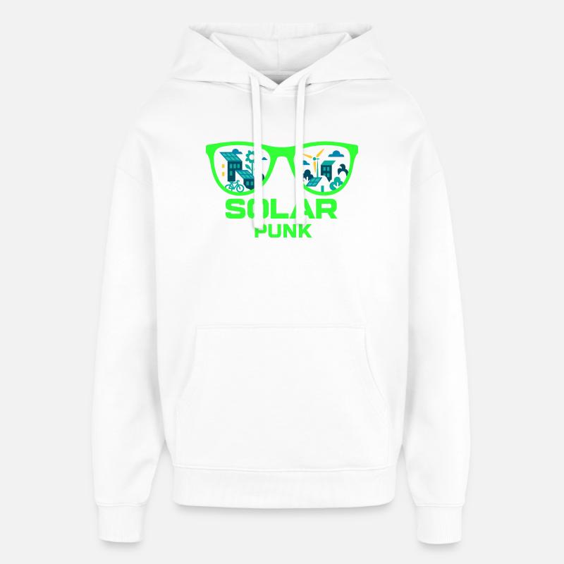 Solarpunk Vision - Sweat à capuche unisexe Stanley/Stella Oversized - blanc