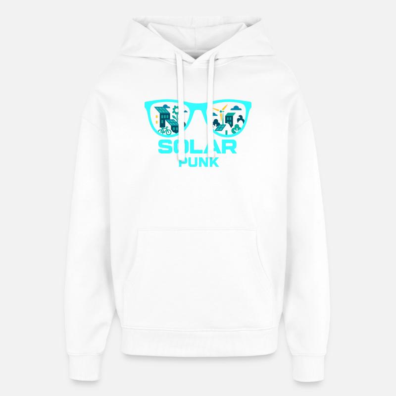 Solarpunk Vision - Sweat à capuche unisexe Stanley/Stella Oversized - blanc