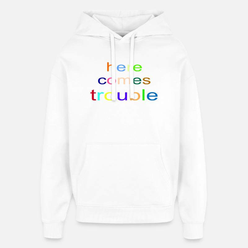 here_comes_trouble - Sweat à capuche unisexe Stanley/Stella Oversized - blanc