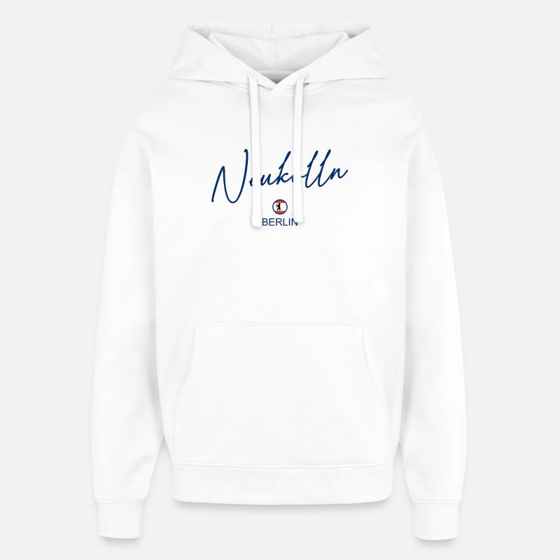 Neukölln - Berlin Flagge - Berliner Bär - Oversized Unisex Hoodie von Stanley/Stella - Weiß