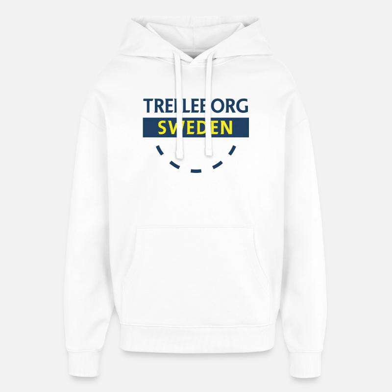 Trelleborg Suède Logo Arc - Sweat à capuche unisexe Stanley/Stella Oversized - blanc