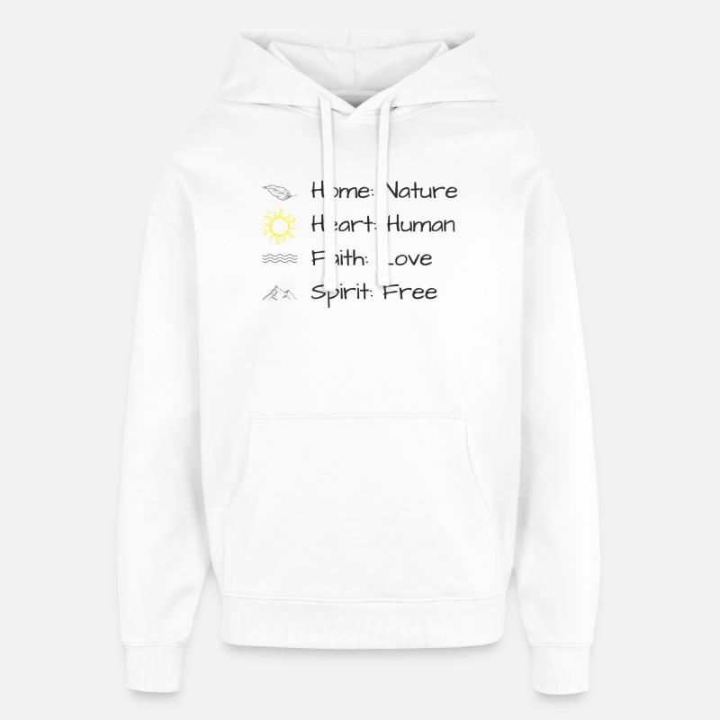 Connecté à tout - Sweat à capuche unisexe Stanley/Stella Oversized - blanc