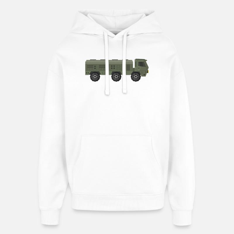Camion militaire - Sweat à capuche unisexe Stanley/Stella Oversized - blanc