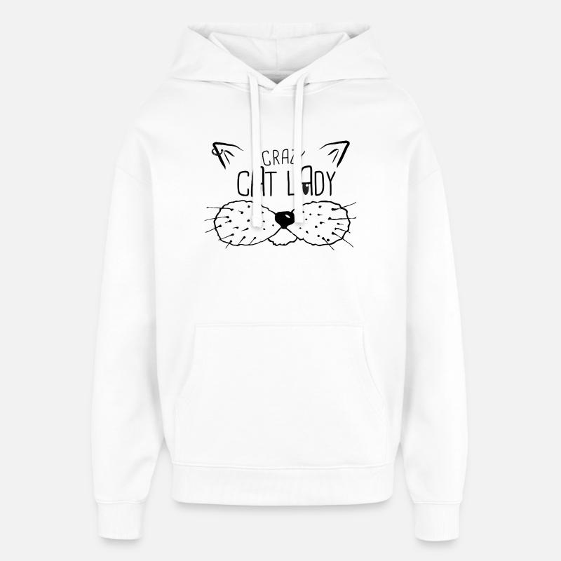 maman chats - Sweat à capuche unisexe Stanley/Stella Oversized - blanc