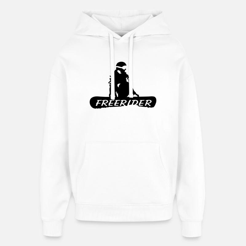 Freerider Snowboard - Sweat à capuche unisexe Stanley/Stella Oversized - blanc