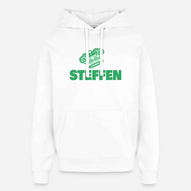 Prénom Steffen - Sweat à capuche unisexe Stanley/Stella Oversized - blanc