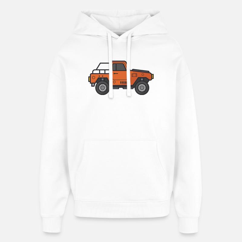 Dessin animé Jeep - Sweat à capuche unisexe Stanley/Stella Oversized - blanc