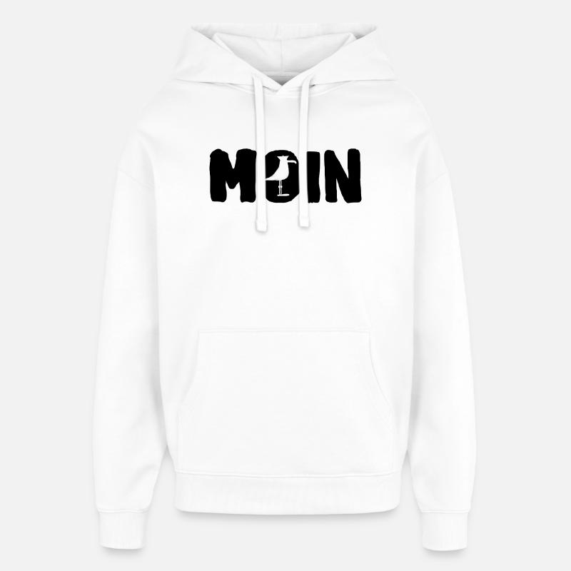 Moin avec la mouette - Sweat à capuche unisexe Stanley/Stella Oversized - blanc