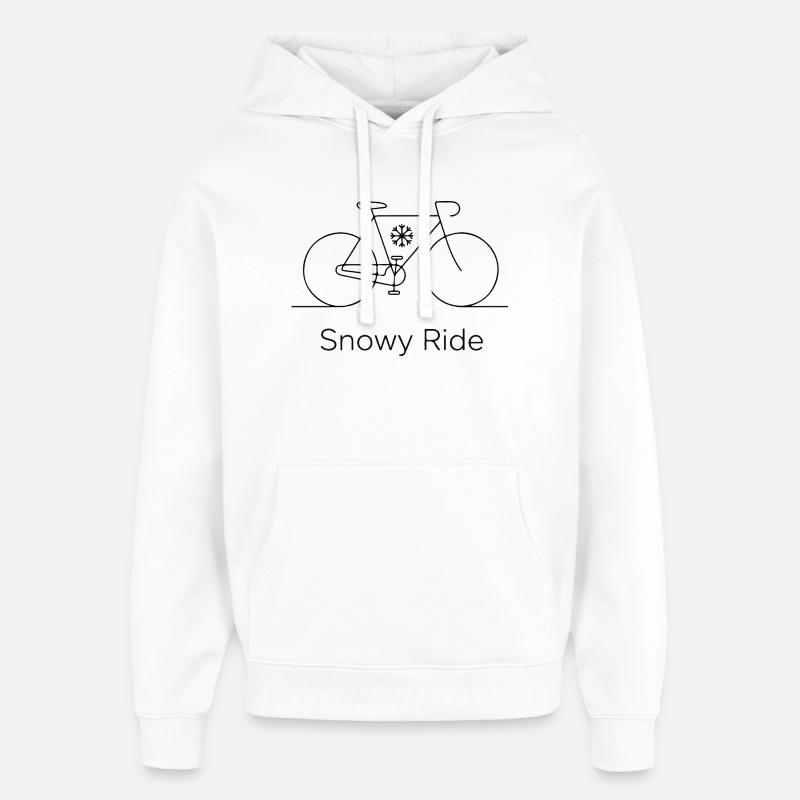 Snowy Ride Bicycle Art - Sweat à capuche unisexe Stanley/Stella Oversized - blanc