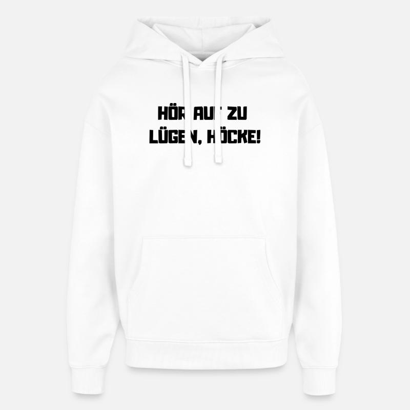 Arrêtez de mentir – Slogan de protestation contre l’AfD - Sweat à capuche unisexe Stanley/Stella Oversized - blanc