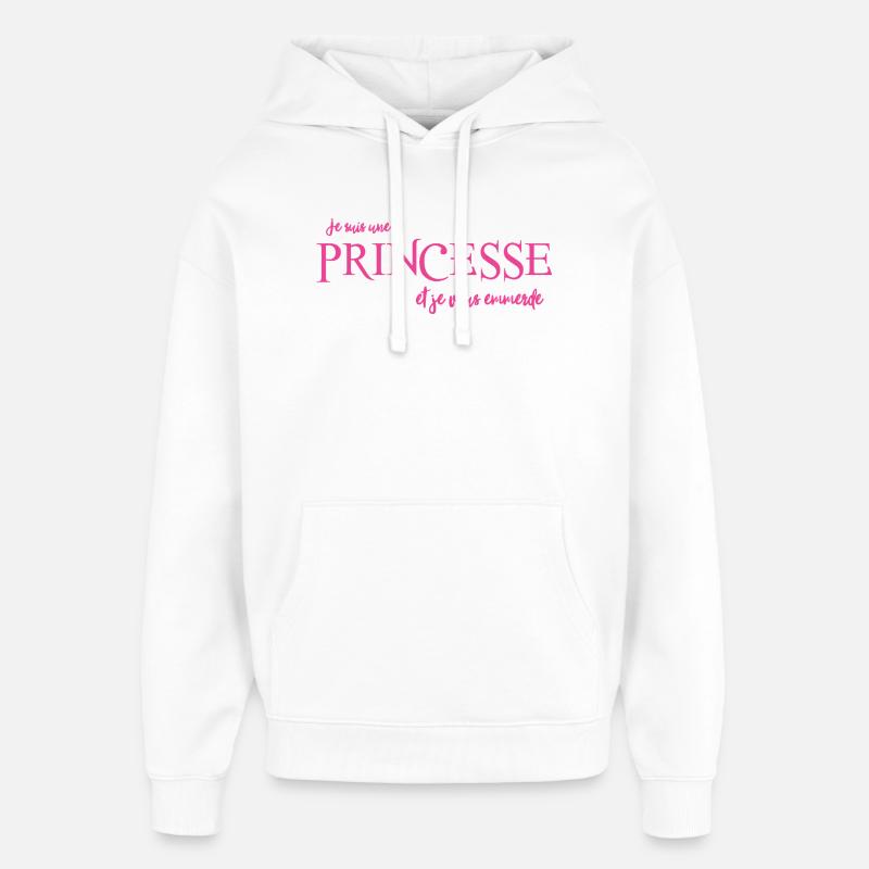 logo_princesse_rose - Sweat à capuche unisexe Stanley/Stella Oversized - blanc