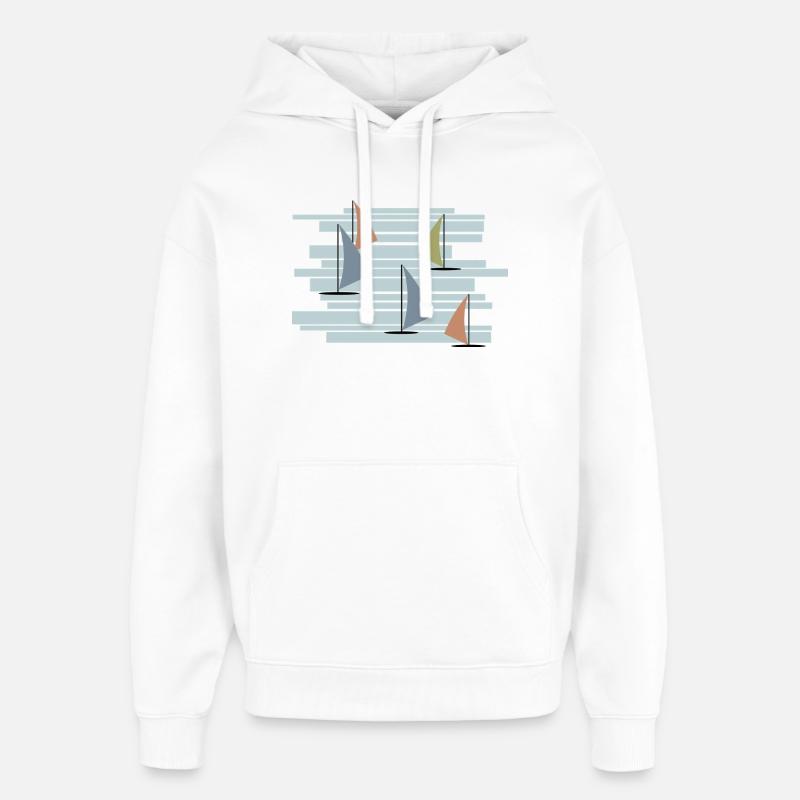 Planchistes à voile abstraits - Sweat à capuche unisexe Stanley/Stella Oversized - blanc