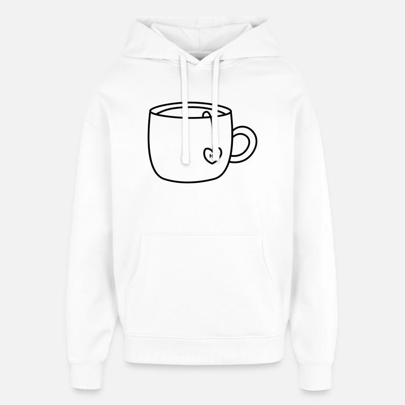 HT logo Tasse_Transparent - Sweat à capuche unisexe Stanley/Stella Oversized - blanc