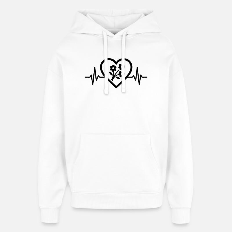 Herz + Fleuriste / Fleuriste – Super Fleuriste - Sweat à capuche unisexe Stanley/Stella Oversized - blanc