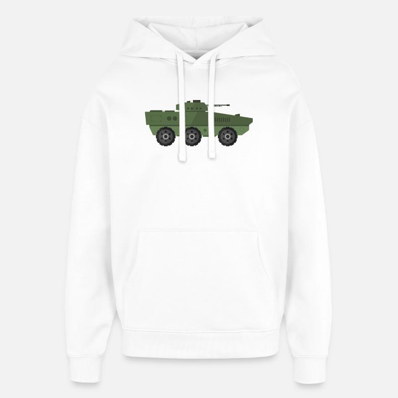 Char militaire - Sweat à capuche unisexe Stanley/Stella Oversized - blanc